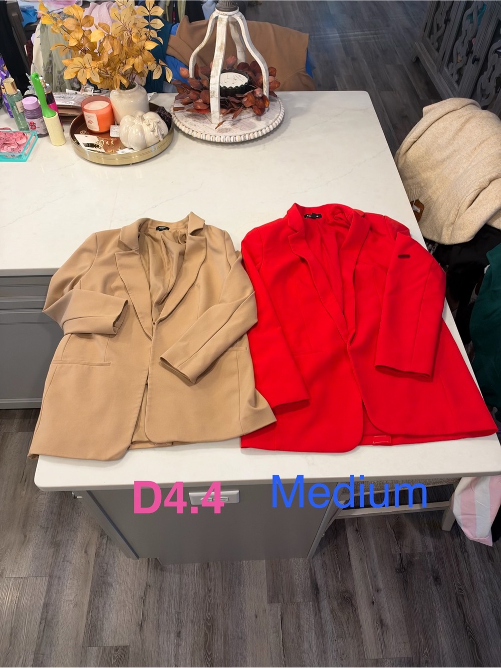 2 Express Women's Blazer Jacket in Red and Camel smoke free home ships fast